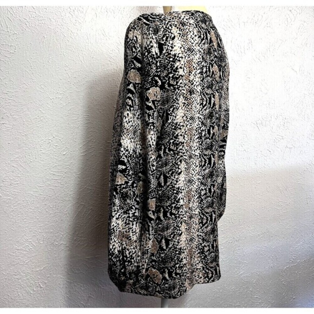 BELONGSCI Women's Loose Blouse Long Sleeved V-Neck Top Medium‎ Animal Print - Picture 10 of 16